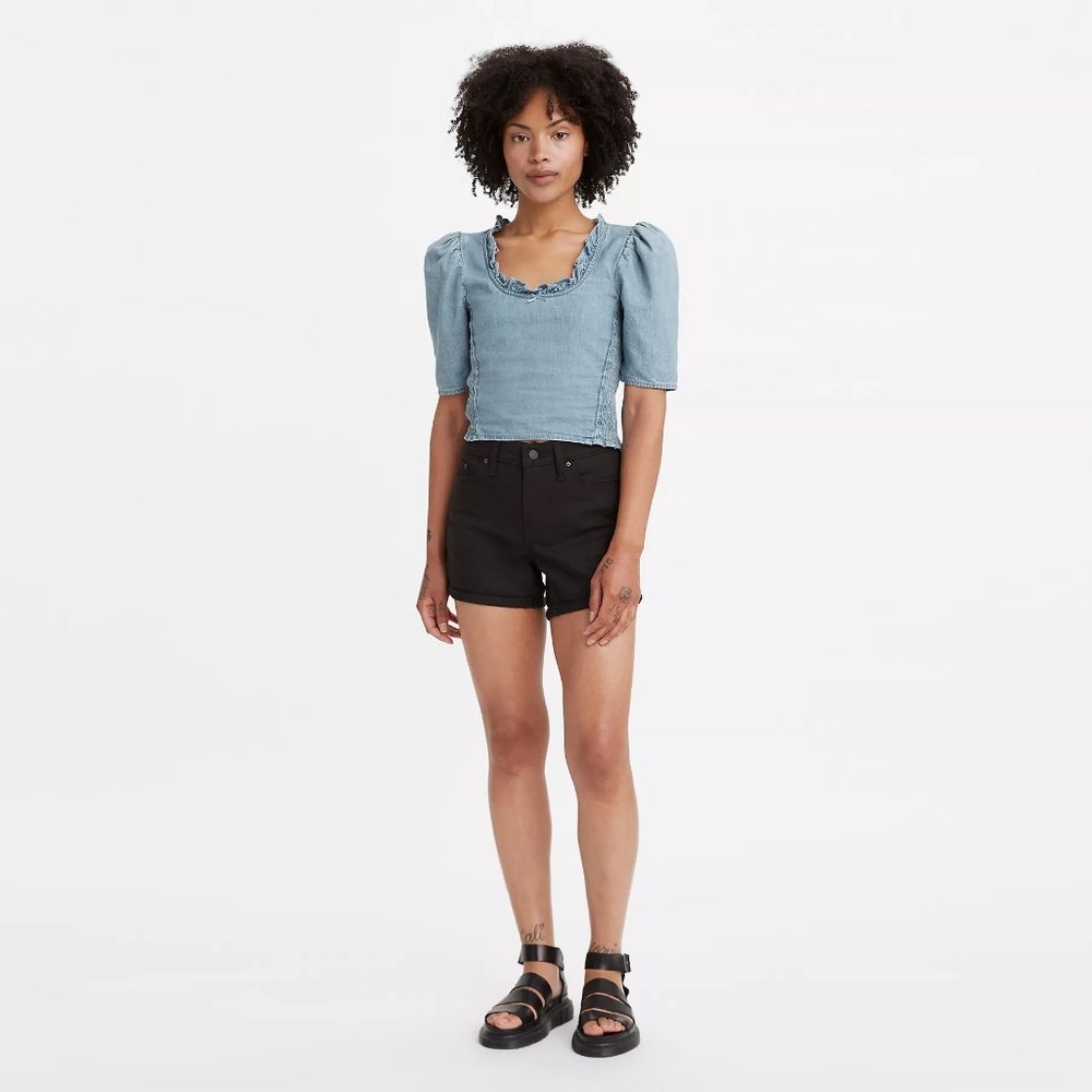 Levi’s Red Tab Mid-Length Denim Shorts Black Women’s Size 14 5” Inseam